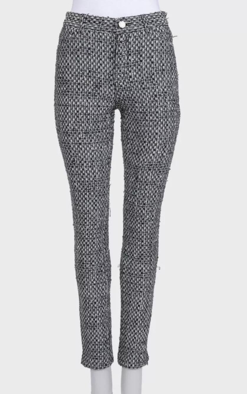 Chanel Black Tapered Trousers with Zipper Cuffs Sz.40